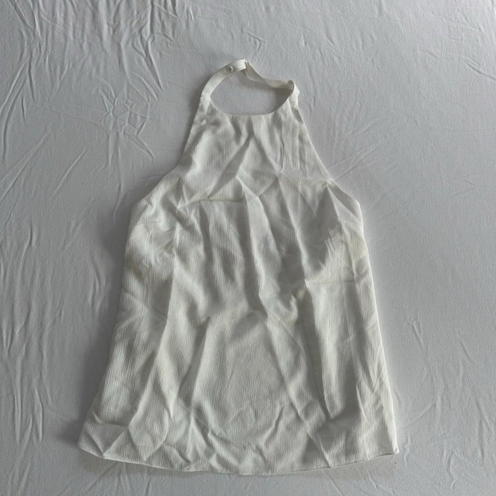 White Backless Halter Top